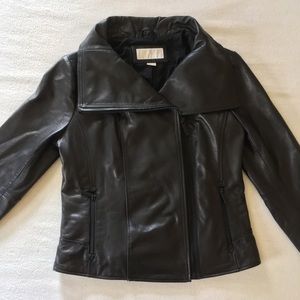 Michael Kors Black Leather Moto Jacket